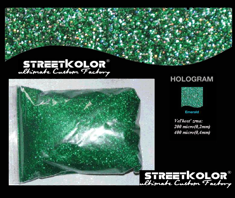 Hologram Zelený tmavý, 50 gramů, 200 mikronů=0,2mm