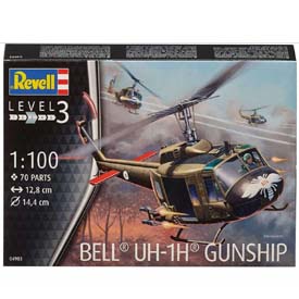 Revell Bell UH-1H Gunship Model Set vrtulník 1:100, 70 dílů