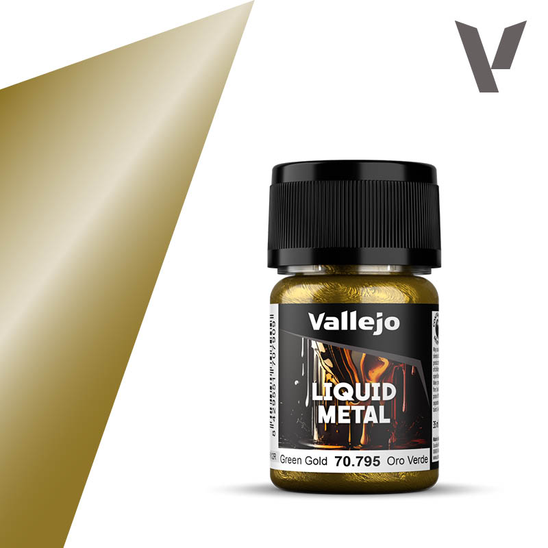 Vallejo 70.795 Liquid Metal Zlatá vysokolesklá airbrush barva 35 ml